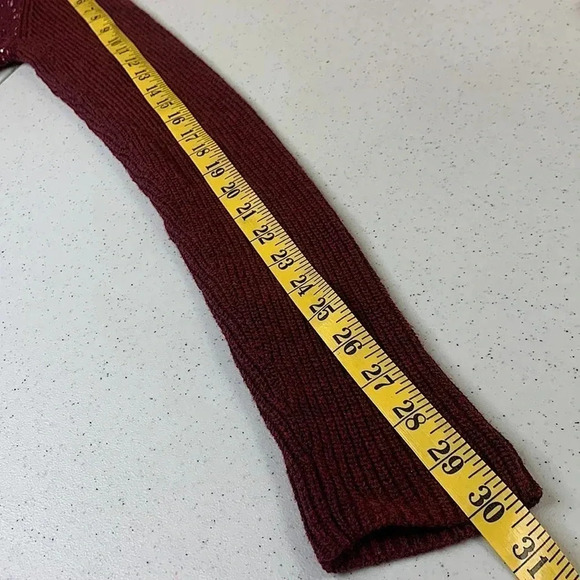 SIMPLY VERA Vera Wang Mock Layer Shirt Turtle Neck Laced Sweater Size M Burgundy - Picture 9 of 14